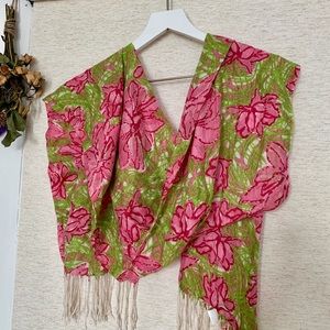 Lily Pulitzer silk & cashmere scarf